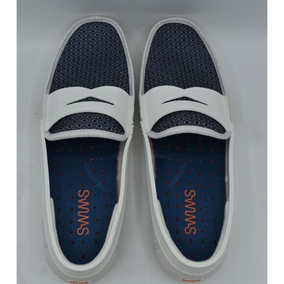 SWIMS Mens Size 12 Printed Penny Loafer White Slip On Loafers Shoes - Picture 10 of 12